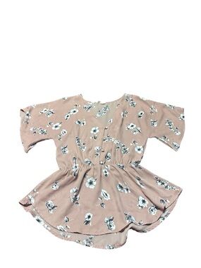 Sienna Sky Mauve Floral Blouse with White and Gray Blooms